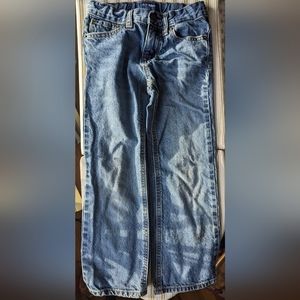 GUC Old Navy big boy distressed denim jeans size 6R cinching elastic bands